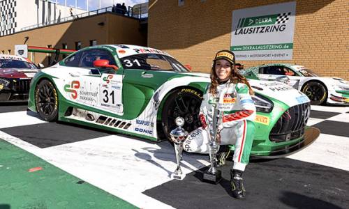 Gesamtpodium für Carrie Schreiner im GT60 powered by Pirelli auf dem Lausitzring